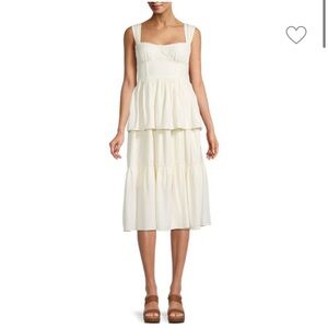 Weworewhat white tiered midi
